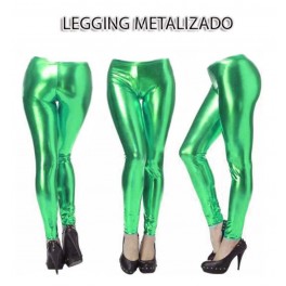 LEGGINGS METALIZADO VERDE